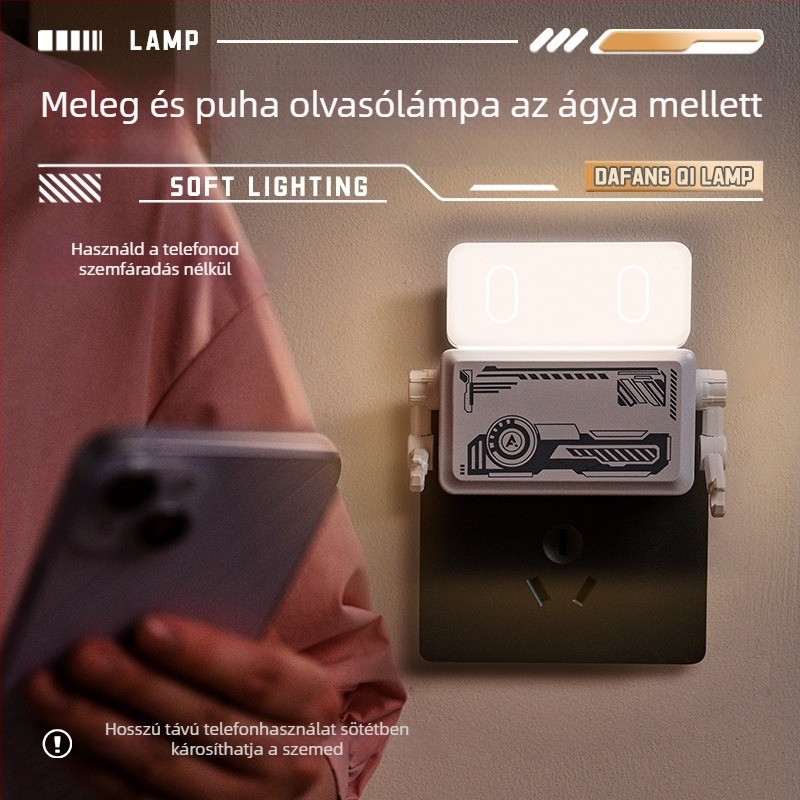 Aljzatba dugható éjjeli fény USB töltőportokkal, távirányítóval, nagy teljesítményű gyors töltéssel, több USB interfész