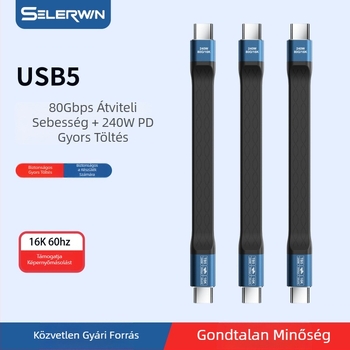 Személyre szabott USB-C‑ről USB-C‑re kábel, 240W — Thunderbolt 80Gbps adatátvitel, gyors töltés