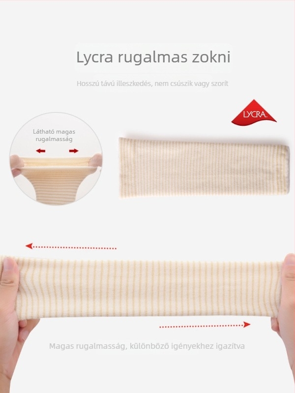 Baba térd fölé érő zoknik, vastag és meleg, combed cottonból, hosszú felhajtással a térd felett, légáteresztő.