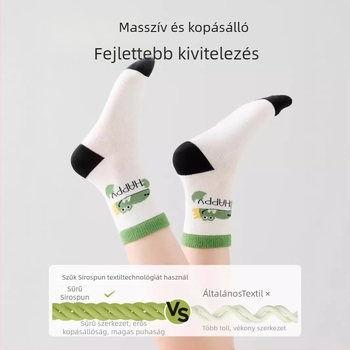 Gyerekek antibakteriális, varrás nélküli zokni, középmagas, pamutból, uniszex