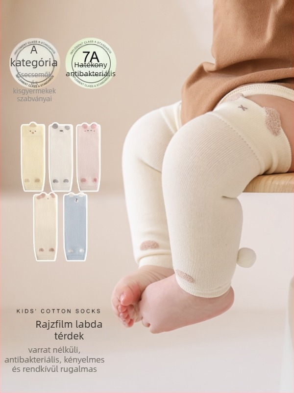 Baba térdvédők mászáshoz - A osztályú biztonság, Modell YR25Q-15032, Combed pamut, Jacquard kötés, Kézzel varrt varrások