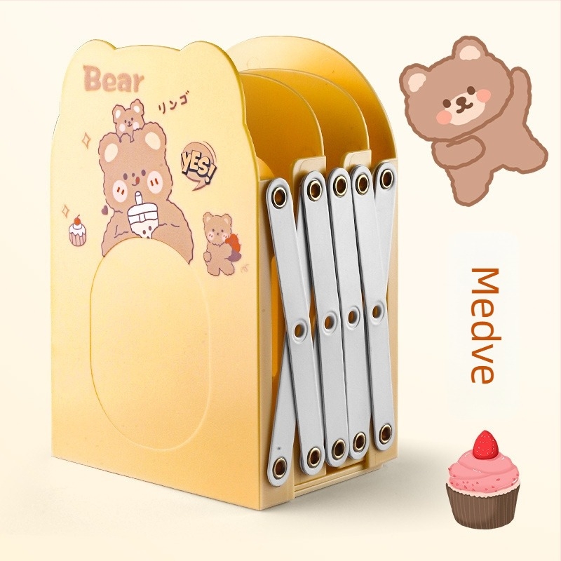 Rajzfilm-stílusú, kinyitható könyvállvány íróasztalhoz, PET anyag, HC-9696, egyetlen csomagolás, ajándékba kész