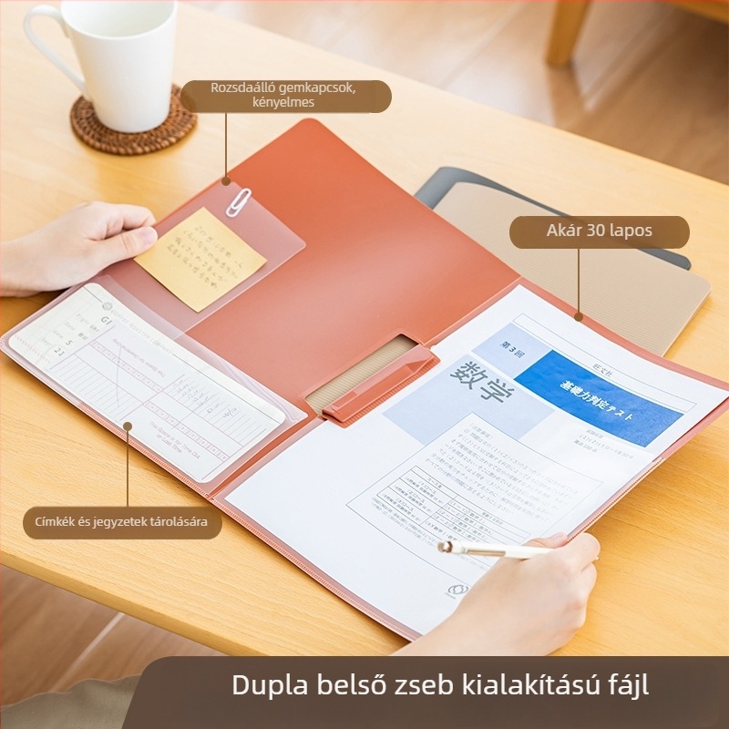 Times Good SD-N313 A4 dokumentum mappa egykaros csíptetővel, műanyag, logó nyomtatott, testreszabható