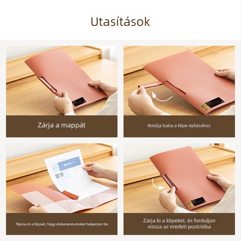 Times Good SD-N313 A4 dokumentum mappa egykaros csíptetővel, műanyag, logó nyomtatott, testreszabható