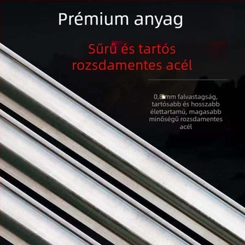 Rozsdamentes acélból készült, hegesztett integrált rúd, összecsukható, többszekciós kivitel, súly 1000 g