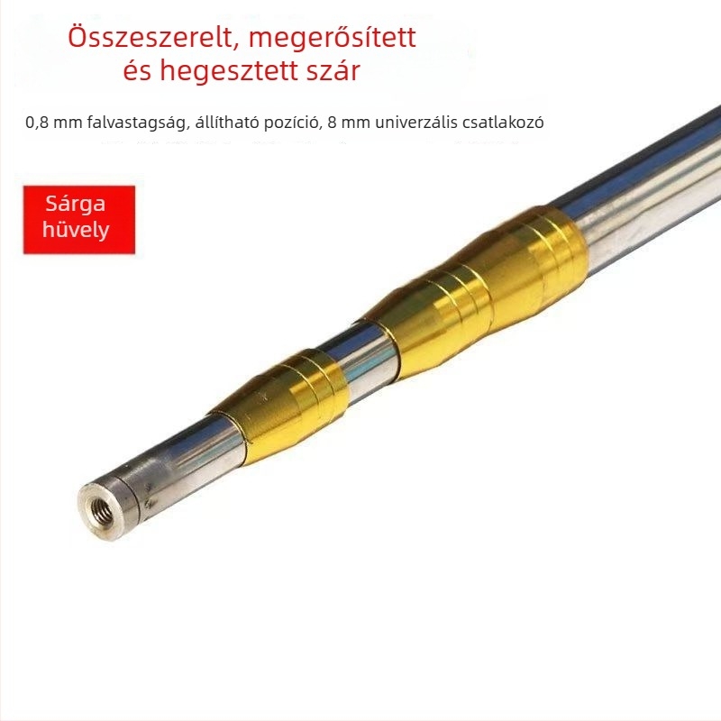 Rozsdamentes acélból készült, hegesztett integrált rúd, összecsukható, többszekciós kivitel, súly 1000 g