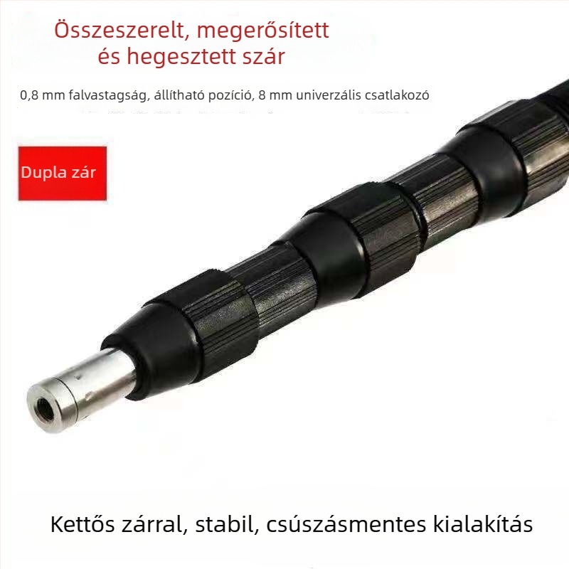 Rozsdamentes acélból készült, hegesztett integrált rúd, összecsukható, többszekciós kivitel, súly 1000 g