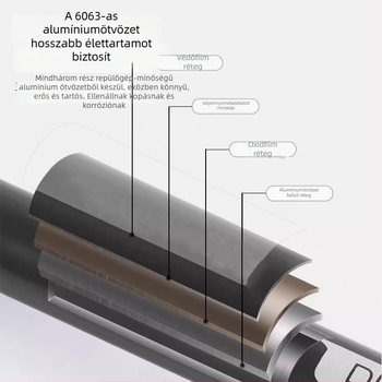 Uniszex alumíniumötvözetes teleszkópos trekking botok külső zárással, 400 g, wolframsztál csúcs, egyenes markolat
