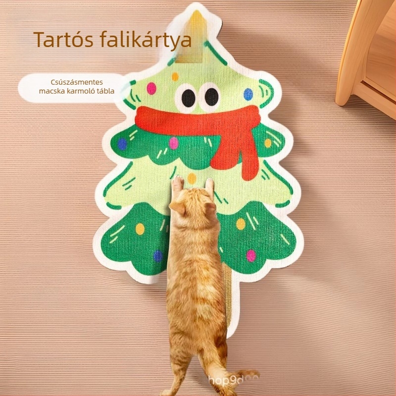 Macska karmoló falmatrica – kartun dizájn, kopásálló, poliészter, WB márka, 100 db/doboz