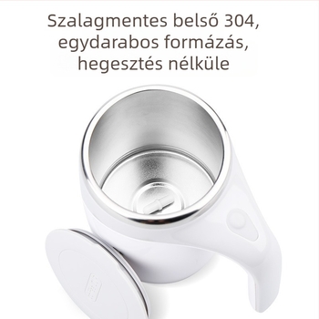 304 rozsdamentes acélból készült kávés pohár automatikus mágneses forgással, fedéllel, testreszabható