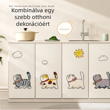 Water Wood Függőleges falra szerelt macska karcoló tábla – kopásálló, nem hullik szőr, öntapadó fali matrica, anyag: szőnyegselyem, aranyos stílus