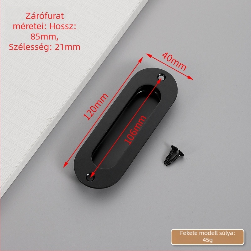 Rejtett rozsdamentes acél csúszóajtó fogantyú, beépített, texturált felülettel, modern minimalist stílus