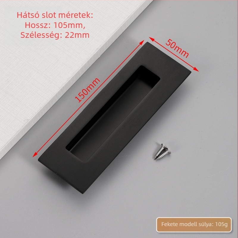 Rejtett rozsdamentes acél csúszóajtó fogantyú, beépített, texturált felülettel, modern minimalist stílus