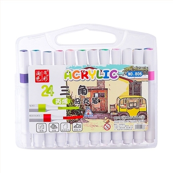 Love shang Akril marker tollak háromszög alakú testtel naplóíráshoz és vázlatokhoz, dobozban, utántöltő színek: 12/24/36/48/60/72/80