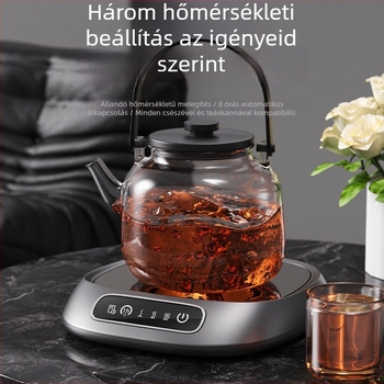 Fejlett termosztatikus poháralátét - 3 szintű hőmérséklet, ABS ház, USB tápegység, gombos és érintéses vezérlés, automatikus kikapcsolás