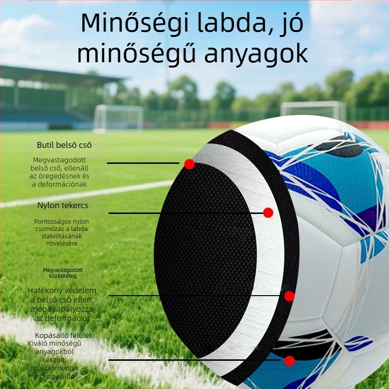 PU seamless futball-labda ragasztott varrással, magas rugalmasság, alkalmas futballra, kosárlabdára és röplabdára, logónyomtatás elérhető