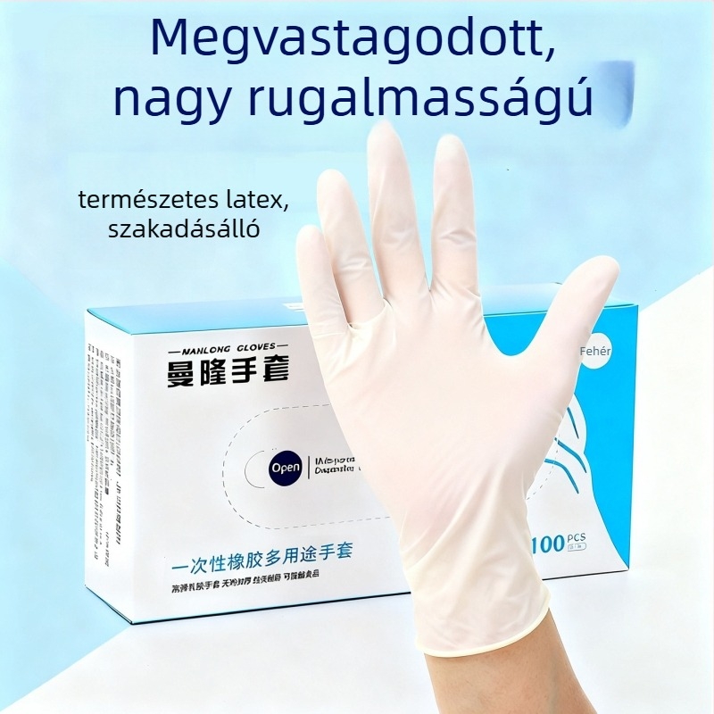 Mannon egyszer használatos latex kesztyűk, magas rugalmasságú, pormentes, tiszta helyiség (1000-es osztály), orvosi vizsgálatokhoz