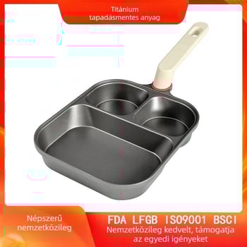 Három az egyben reggeli serpenyő — alumínium, tapadásmentes, többrétegű aljzat, omeletthez, tojásokhoz és steakhez, minden tűzhelyhez kompatibilis