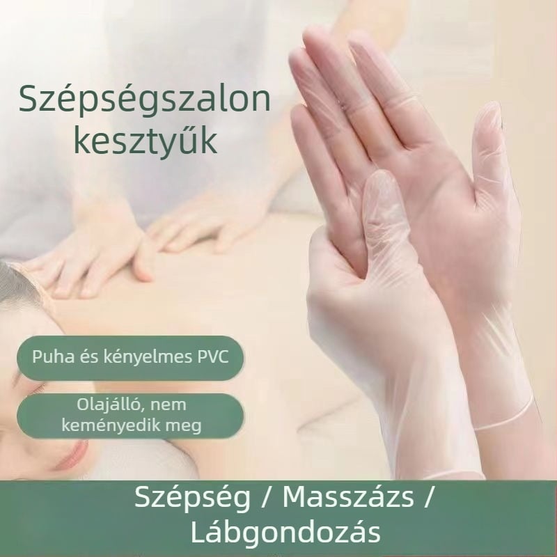 Egyszer használatos PVC masszírozó kesztyűk szépségszalonok számára – csúszásmentes, átlátszó mintázat, testreszabható