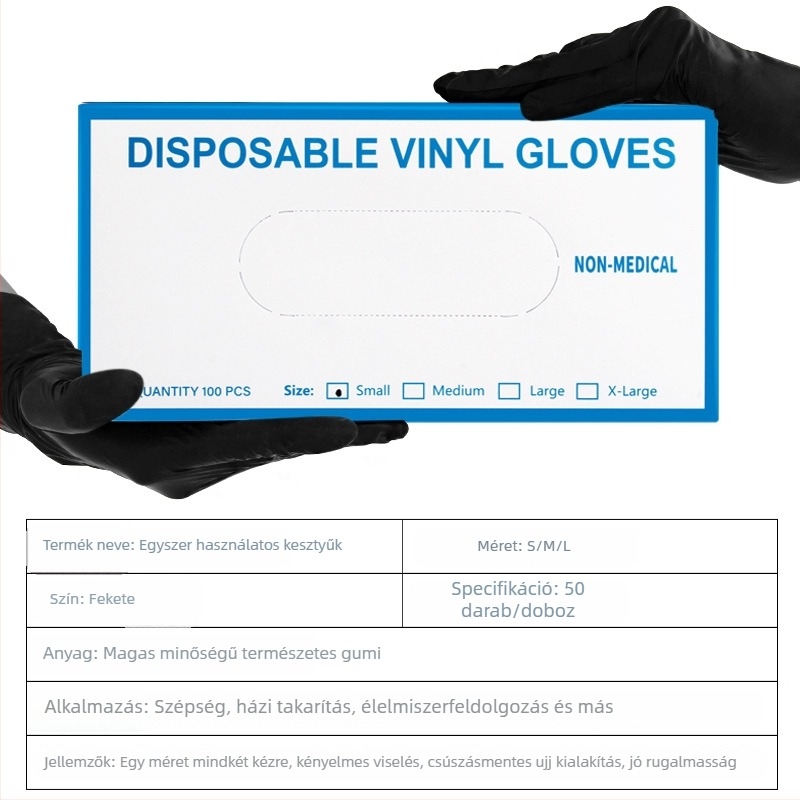 Egyszer használatos nitril kesztyűk tetováláshoz és szépségápoláshoz – szemöldöktetováláshoz és ajakfehérítéshez, 50 csomag