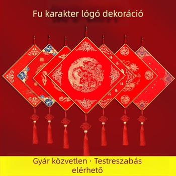 Papírból készült függő dísz bejárati ajtóhoz jókívánság szöveggel