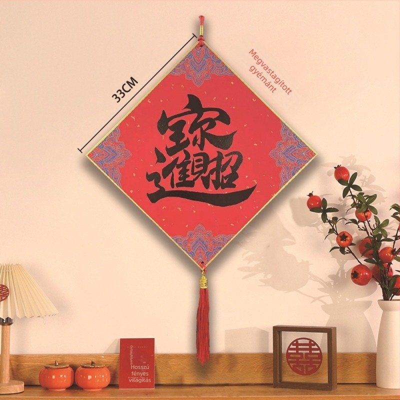 Papírból készült függő dísz bejárati ajtóhoz jókívánság szöveggel