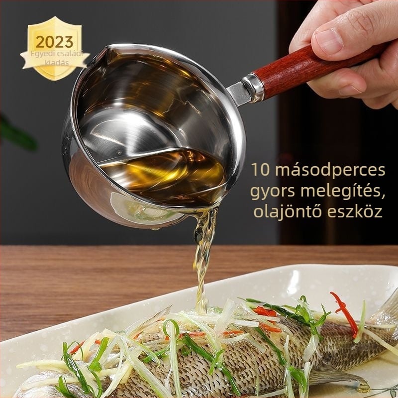 304 rozsdamentes acélból készült olajspricelő kis edény, mini hordozható serpenyő, bevonat nélküli, egylapos aljzattal, gáztűzhelyhez kompatibilis
