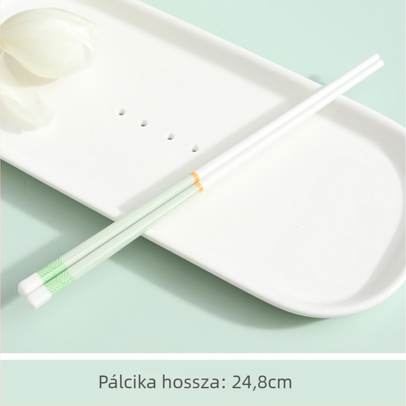 Kerámiából készült evőpálcikák, modern minimalist stílus, virágmintás, 4 darabos készlet, mosogatógépben tisztítható
