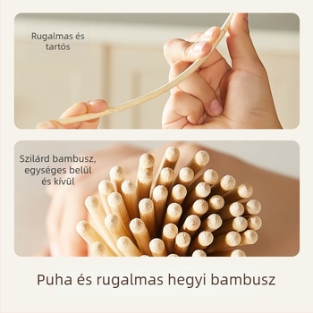 Eldobható bambusz evőpálcikák, egyenként csomagolva; 100 pár/doboz; Anyag: Moso bambusz; Mikrohullámú sütő nem alkalmas; Logó nyomtatható; Testreszabás elérhető