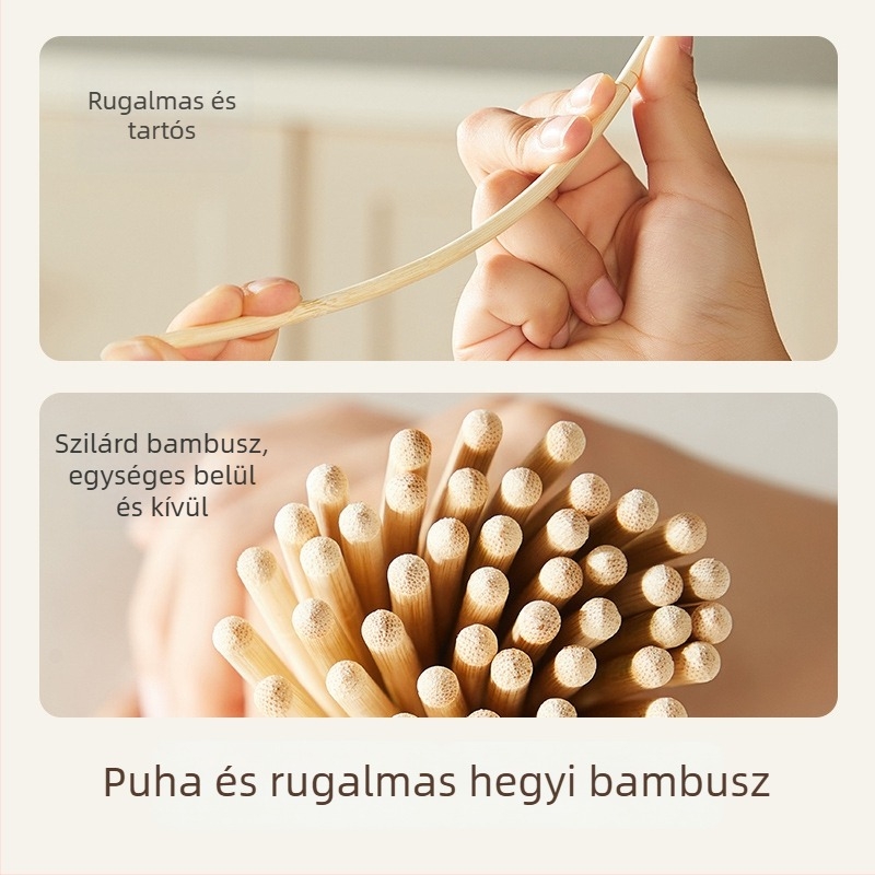 Eldobható bambusz evőpálcikák, egyenként csomagolva; 100 pár/doboz; Anyag: Moso bambusz; Mikrohullámú sütő nem alkalmas; Logó nyomtatható; Testreszabás elérhető