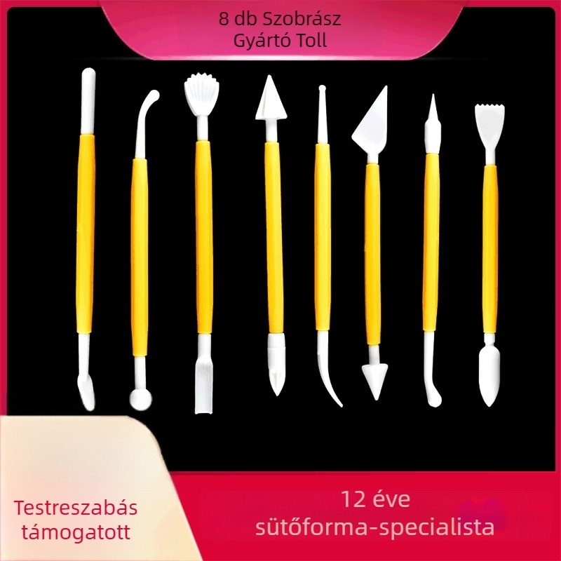 8 részes műanyag süteményforma-készlet szabálytalan alakú formákkal, kreatív sütéshez