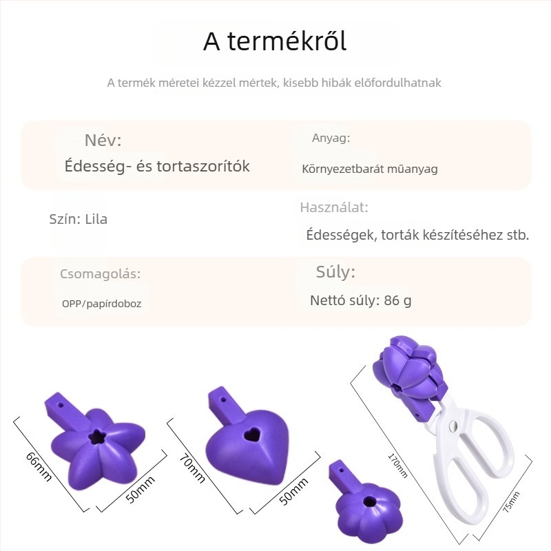 Háromrészes, szabálytalan alakú műanyag tortaforma készlet nyalókákhoz