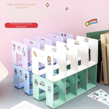 Műanyag könyv-állvány és irodai elválasztó, többszintes elrendezés – Modell 388, nettó tömeg 290 g, csomagolás 1 db