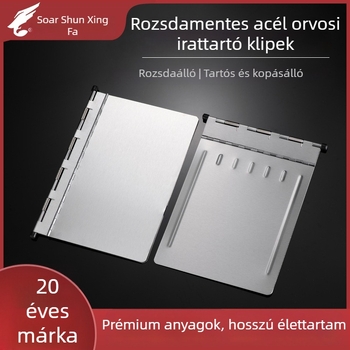 Orvosi feljegyzések mappája erős csipesz + lemezcsipesz — ABS anyag, logónyomtatás lehetséges, testreszabás elérhető, csipesz mérete: változó