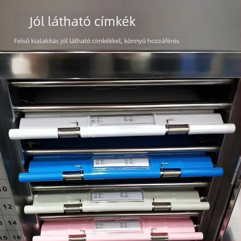 Orvosi feljegyzések mappája erős csipesz + lemezcsipesz — ABS anyag, logónyomtatás lehetséges, testreszabás elérhető, csipesz mérete: változó