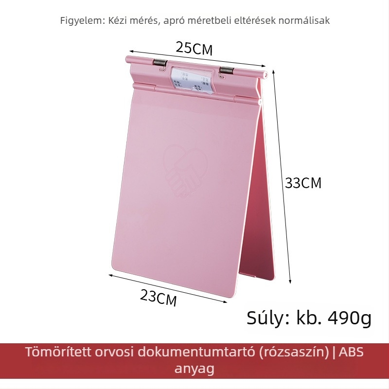 Orvosi feljegyzések mappája erős csipesz + lemezcsipesz — ABS anyag, logónyomtatás lehetséges, testreszabás elérhető, csipesz mérete: változó