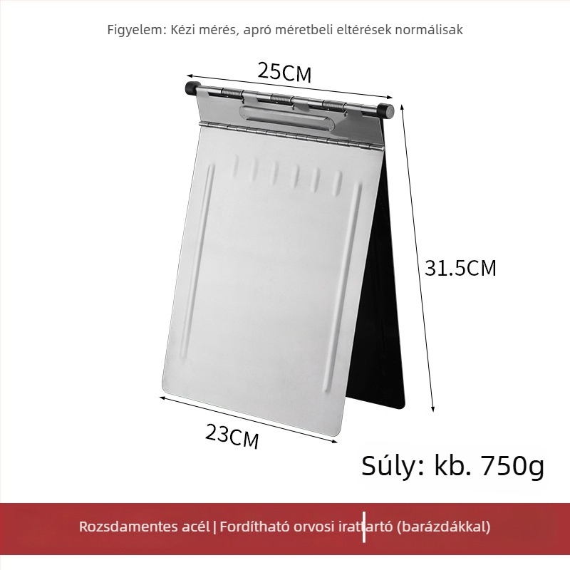 Orvosi feljegyzések mappája erős csipesz + lemezcsipesz — ABS anyag, logónyomtatás lehetséges, testreszabás elérhető, csipesz mérete: változó