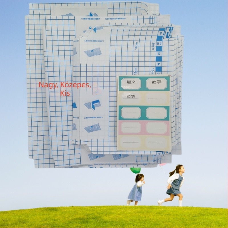 Könyvborító készlet – Rui Bo, kis kockás minta, PP anyag