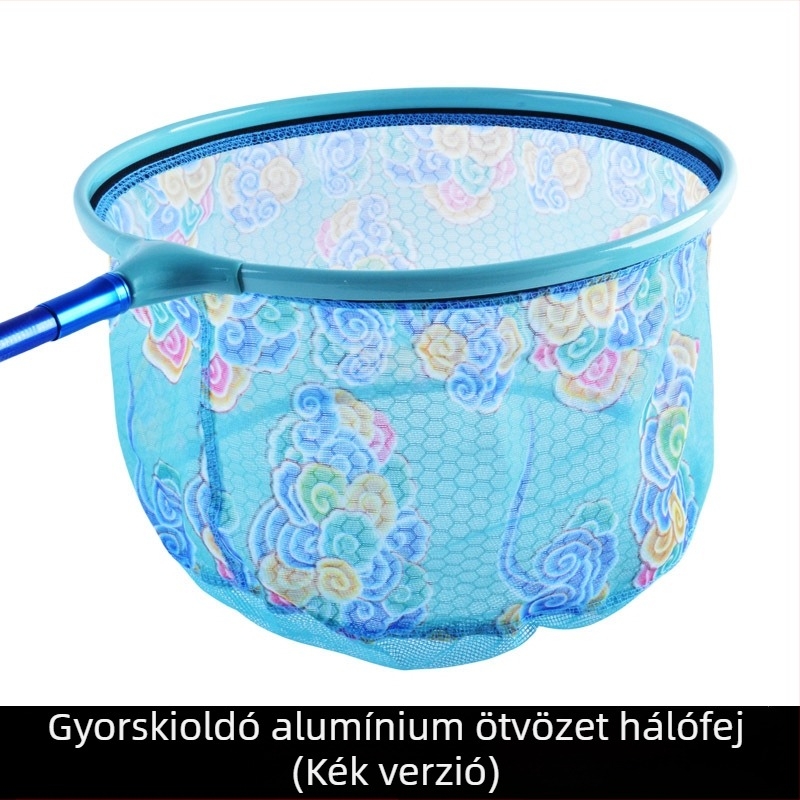 Nagy halakhoz való merítőfej, anti-zakadás, nano háló, keret alumíniumötvözet, tekercs alumínium-magnézium ötvözet