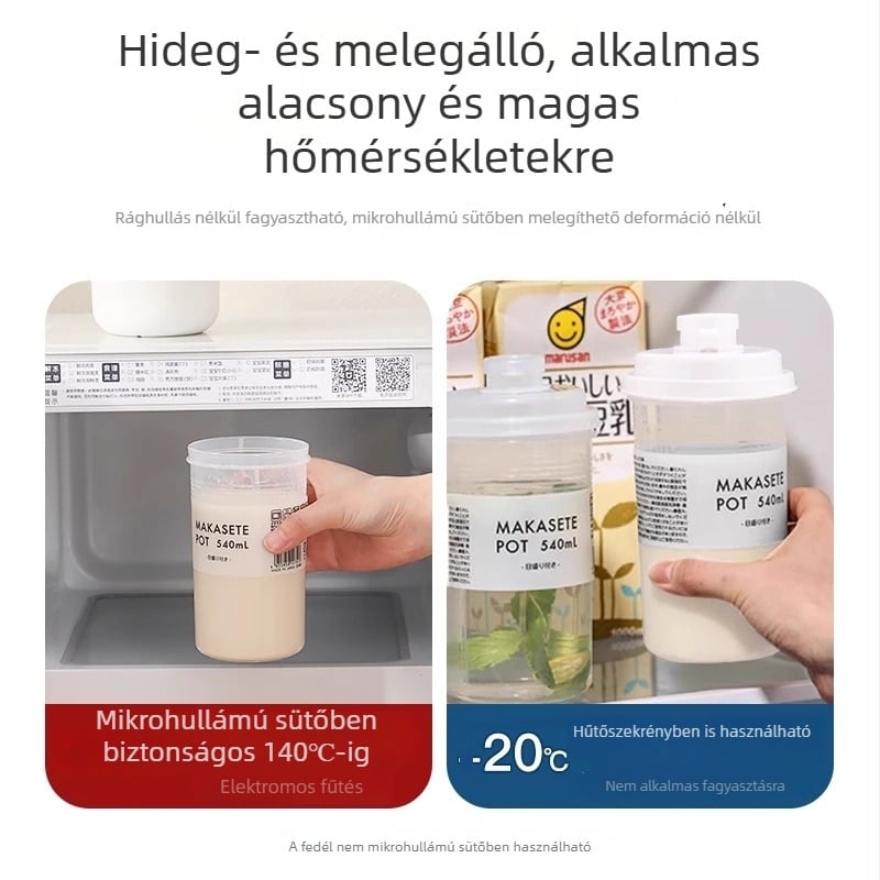 Qiwang Univerzális Hordozható Szójaitalt Pohár Kávéhoz és Reggeli Tejhez – Zárható Műanyag, Élelmiszer-minőségű, Eredet Zhejiang