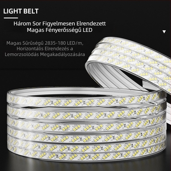 220V LED-szalag kapcsolóval, vízálló, 180 LED (3528), 10W