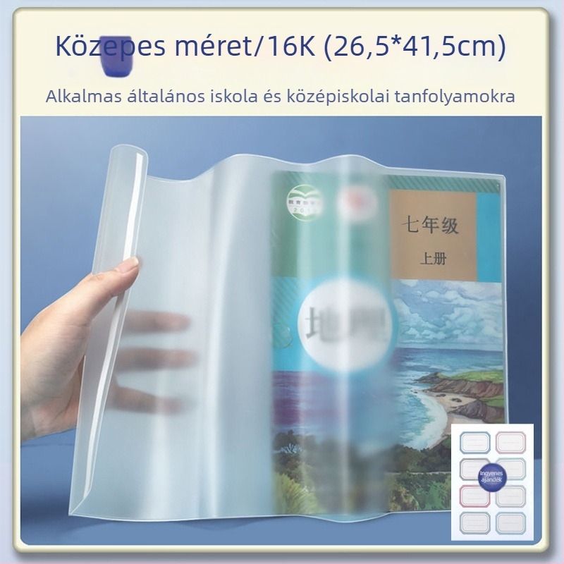 Deli márkájú EVA szilikon könyvborító, átlátszó, általános iskolába, ajándékhoz ideális