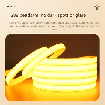 LED-szalag 110V vízálló COB, 288 LED, Sanan Optoelectronics, öntapadó, belső világítás