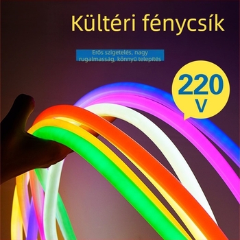 LED-szalag fény, 60 LED, 5050, 220V, vízálló