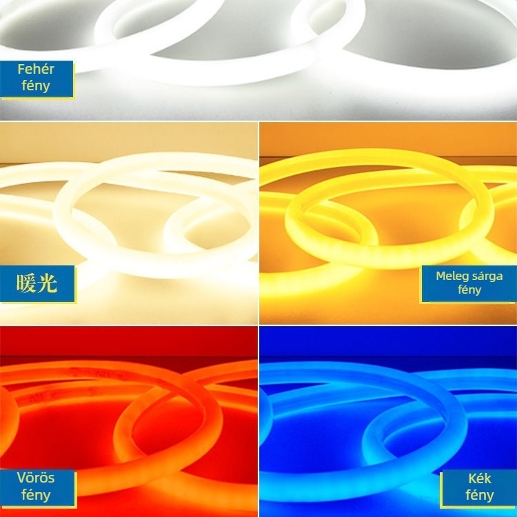 LED-szalag fény, 60 LED, 5050, 220V, vízálló