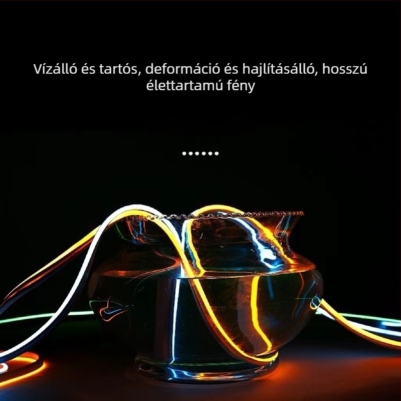 Szilikonból készült vízálló neon LED-szalag kültéri feliratokhoz, 12V bemenet, Cree 5630 LED-ek