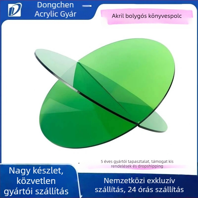 Akril bolygó könyvespolc, modell S/X-305, organikus üveg, fotózási kellék, nettó tömeg 1,65 kg.