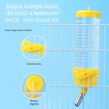 Műanyag itatótartó kisállatoknak, 60 ml-es függő üveggel, Hartley márka