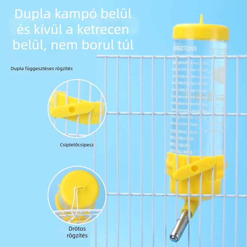 Műanyag itatótartó kisállatoknak, 60 ml-es függő üveggel, Hartley márka