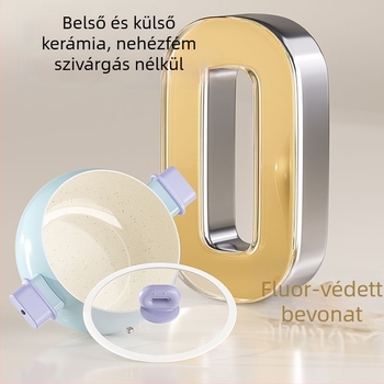 Finom vasból készült leveses fazék tapadásmentes bevonattal, 5 L kapacitás, üvegfedő, egylábas aljzat, univerzális tűzhely-kompatibilitás